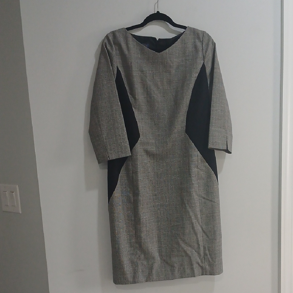 Pendleton Gray Sheath Dress with Dolman Sleeves Sz 12 Gentle Used